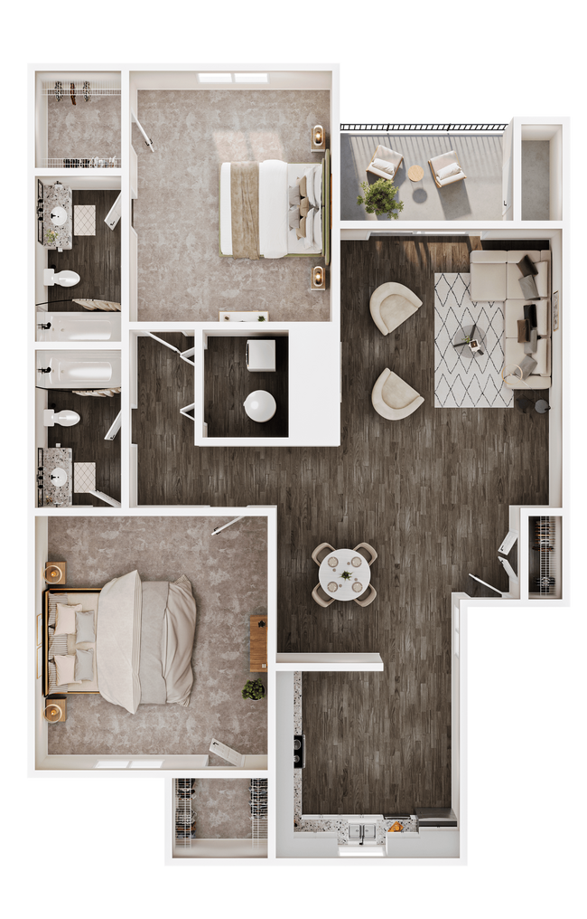 Two Bedroom B1 2404 floor plan